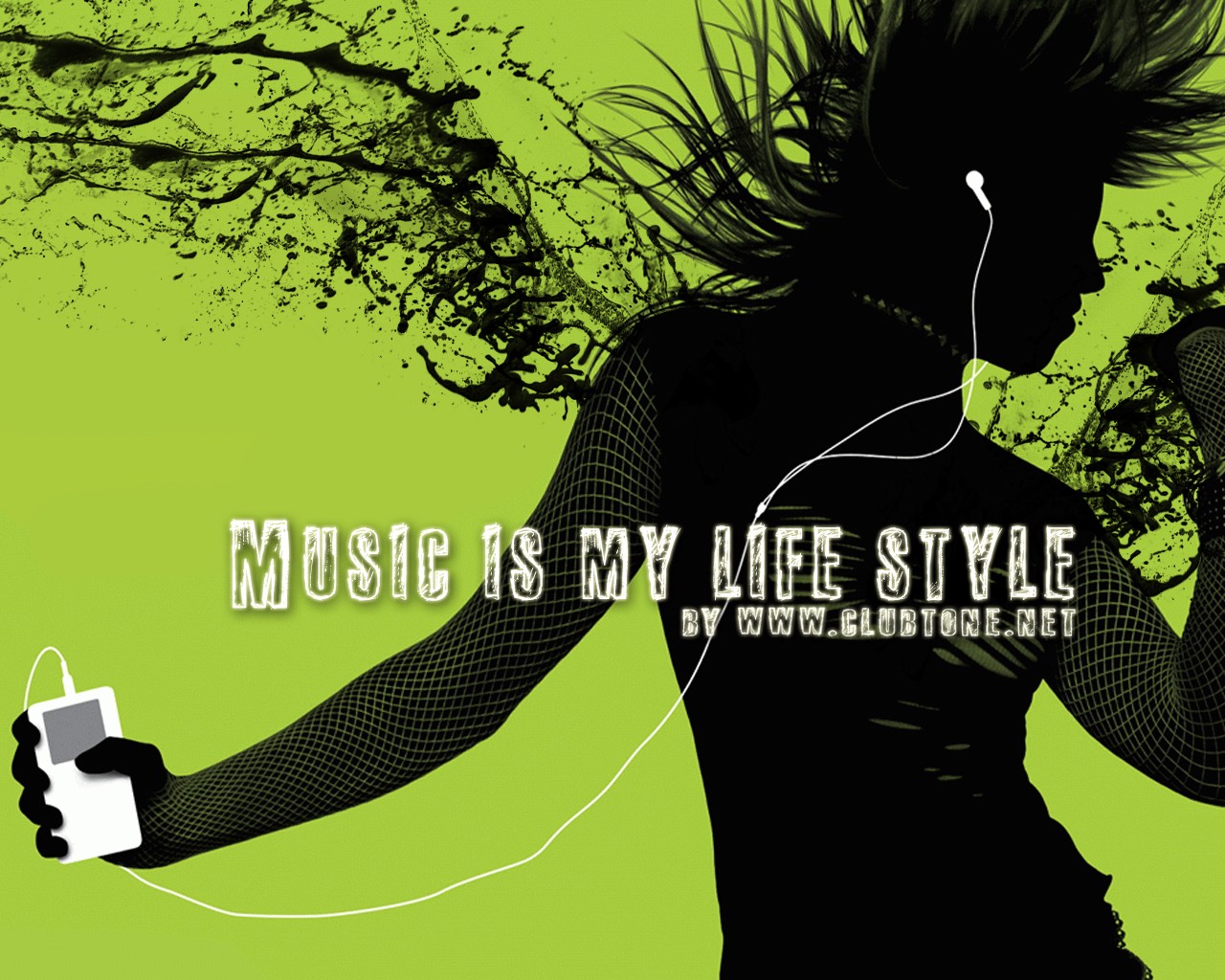 music is my life style, плеер, девушка  