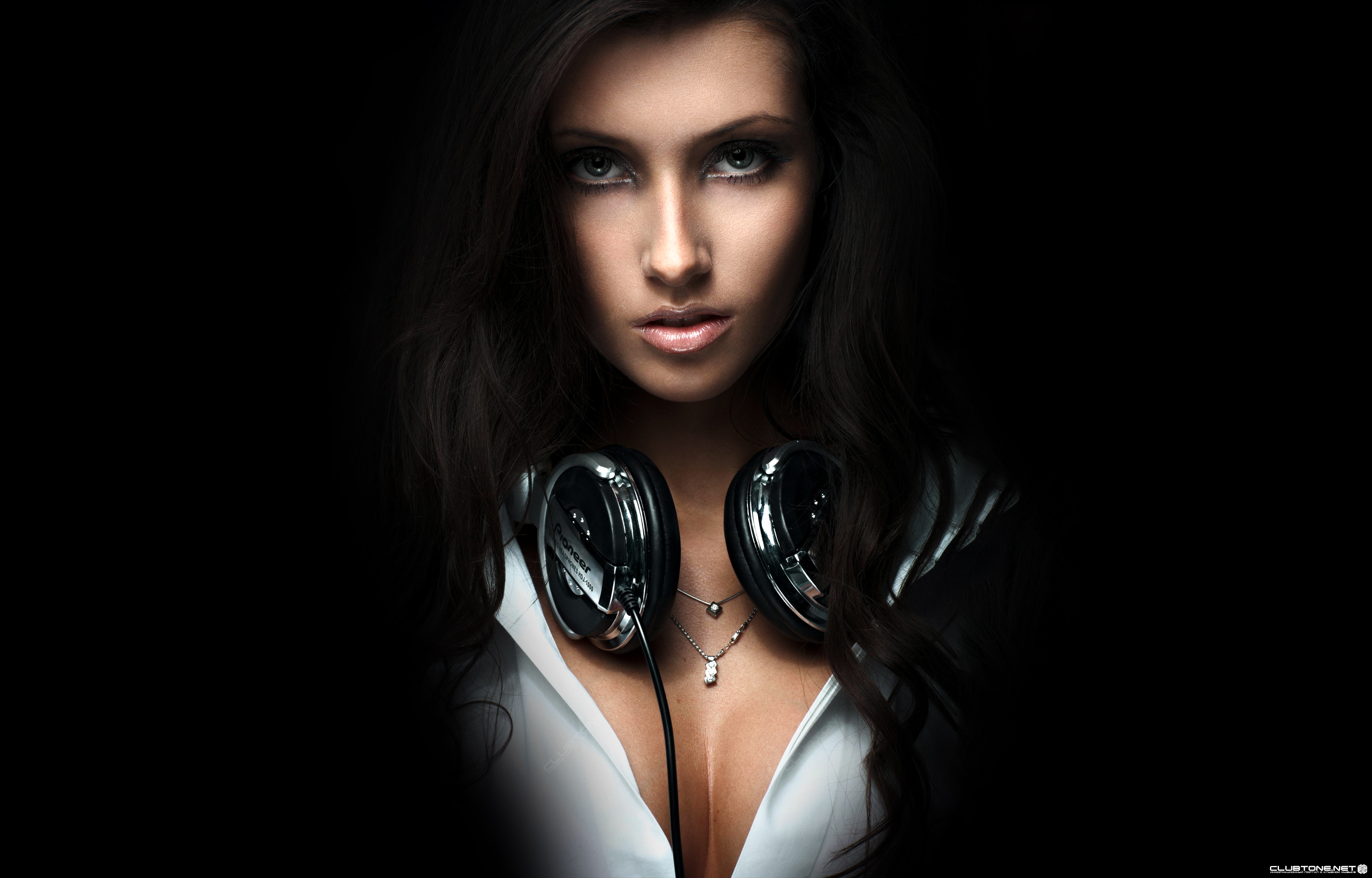 beauty girl with headphones  